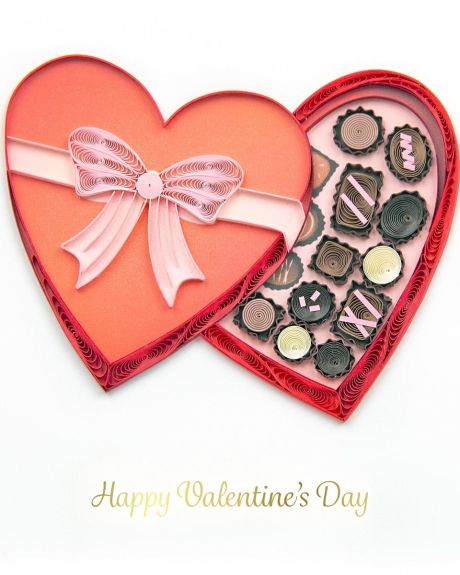 Box of Chocolates Valentine Quilling Card
