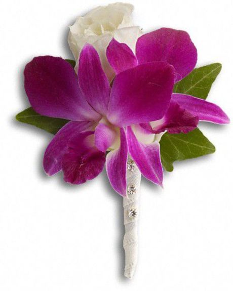 Rose and Dendrobium Boutonniere